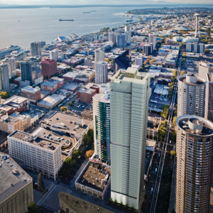 Stanford Hotels chose Nyhus to recruit government support for the land use development of a new 50-story Seattle skyscraper.