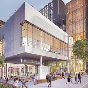 A digital rendering of the Washington State Convention Center addition; to bring public benefits to the Seattle community.